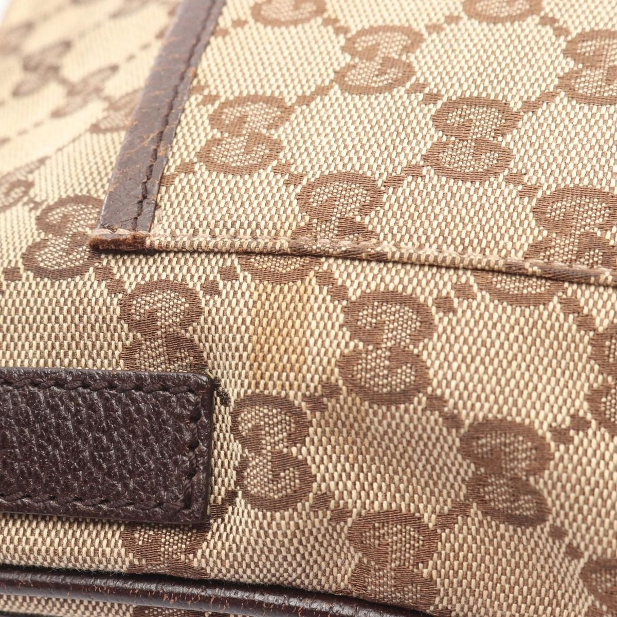 Gucci Shoulder Bag GG Canvas Beige Dark Brown — view 9