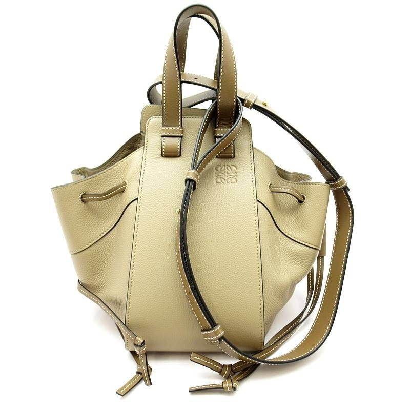 Loewe Hammock Drawstring Bag Small Soft Grain Calf Handbag Sand
