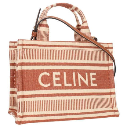 Celine 24 SS Small Cabas Fu6 Striped Textile Tote Bag