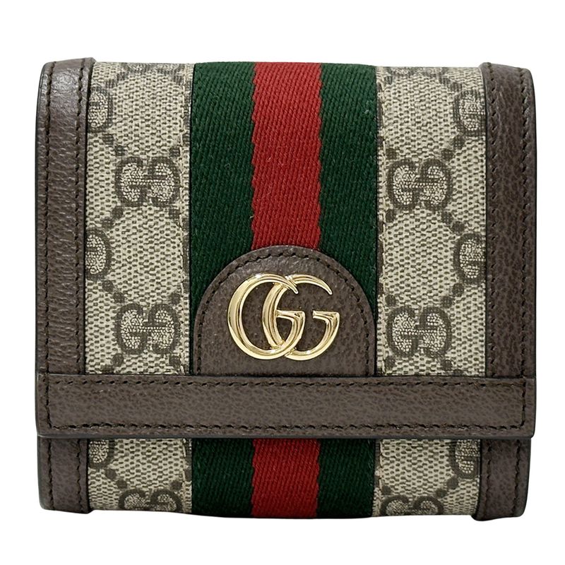 Gucci Wallet Women's Men's Brand Bifold Wallet Leather GG Supreme Ophidia
