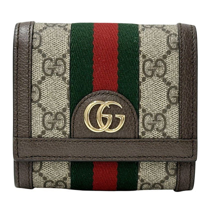 Gucci Wallet Women's Men's Brand Bifold Wallet Leather GG Supreme Ophidia