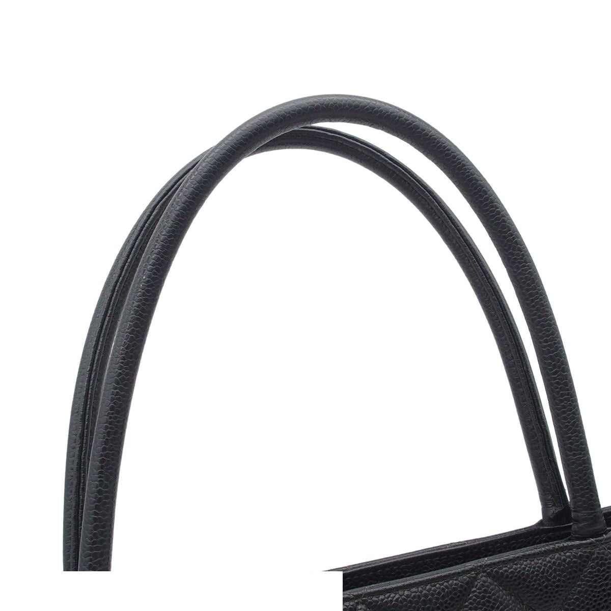 Chanel Reissue Tote Bag CC Logo Quilted Black Silver Caviar Leather — view 5