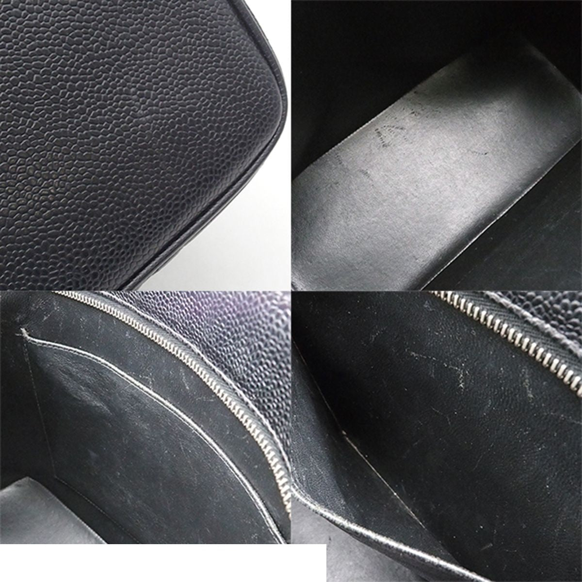 Chanel Reissue Tote Bag CC Logo Quilted Black Silver Caviar Leather — view 8