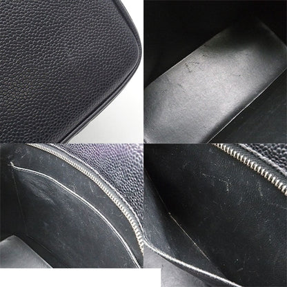 Chanel Reissue Tote Bag CC Logo Quilted Black Silver Caviar Leather — view 8