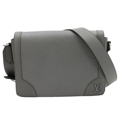 Louis Vuitton Taiga New Flap Messenger Shoulder Bag Gray