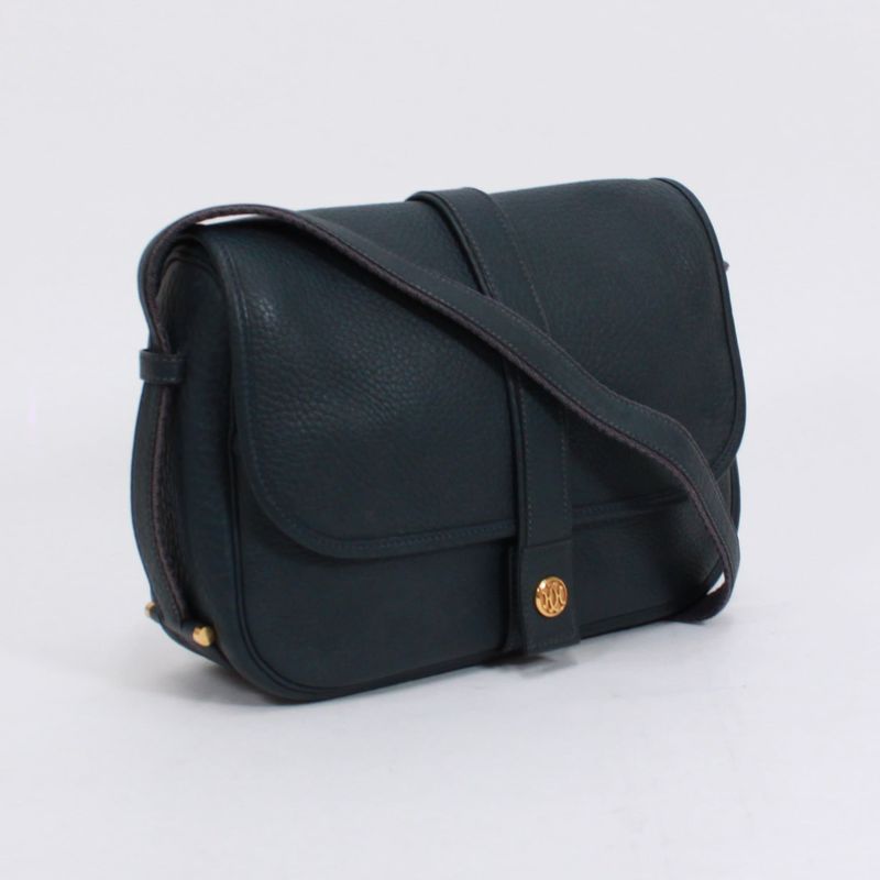 Hermes Noumea Buffalo Navy Shoulder Bag Gold