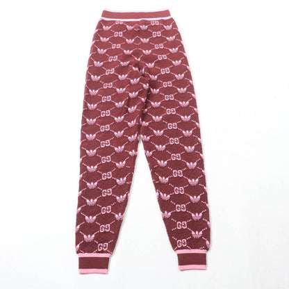 Gucci×adidas 693830 GG Trefoil Wool Jacquard Jogger Pants Bordeaux Pink S Made
