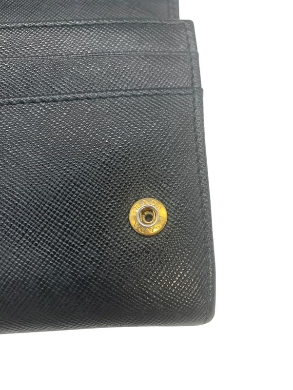 2589 Prada Bifold Long Wallet 1m1132 Saffiano Leather Ribbon Nero Black