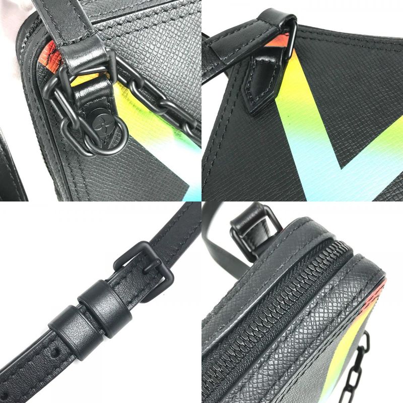 Louis Vuitton Shoulder Bag Danube Messenger M30332 Taiga Leather Black