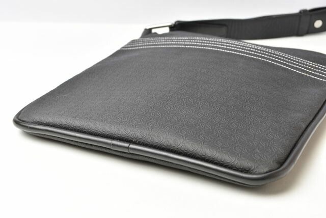 Loewe Men's Shoulder Bag Messenger Bag Loewe Men's Coated Canvas Anagram Black