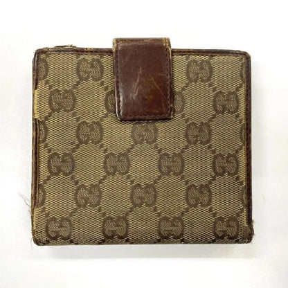 Gucci GG Canvas Leather Compact Wallet Double Fold Wallet Double Hook 05504
