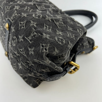 Louis Vuitton Monogram Neo Cabby MM Shoulder Bag Denim Black Vintage — view 11