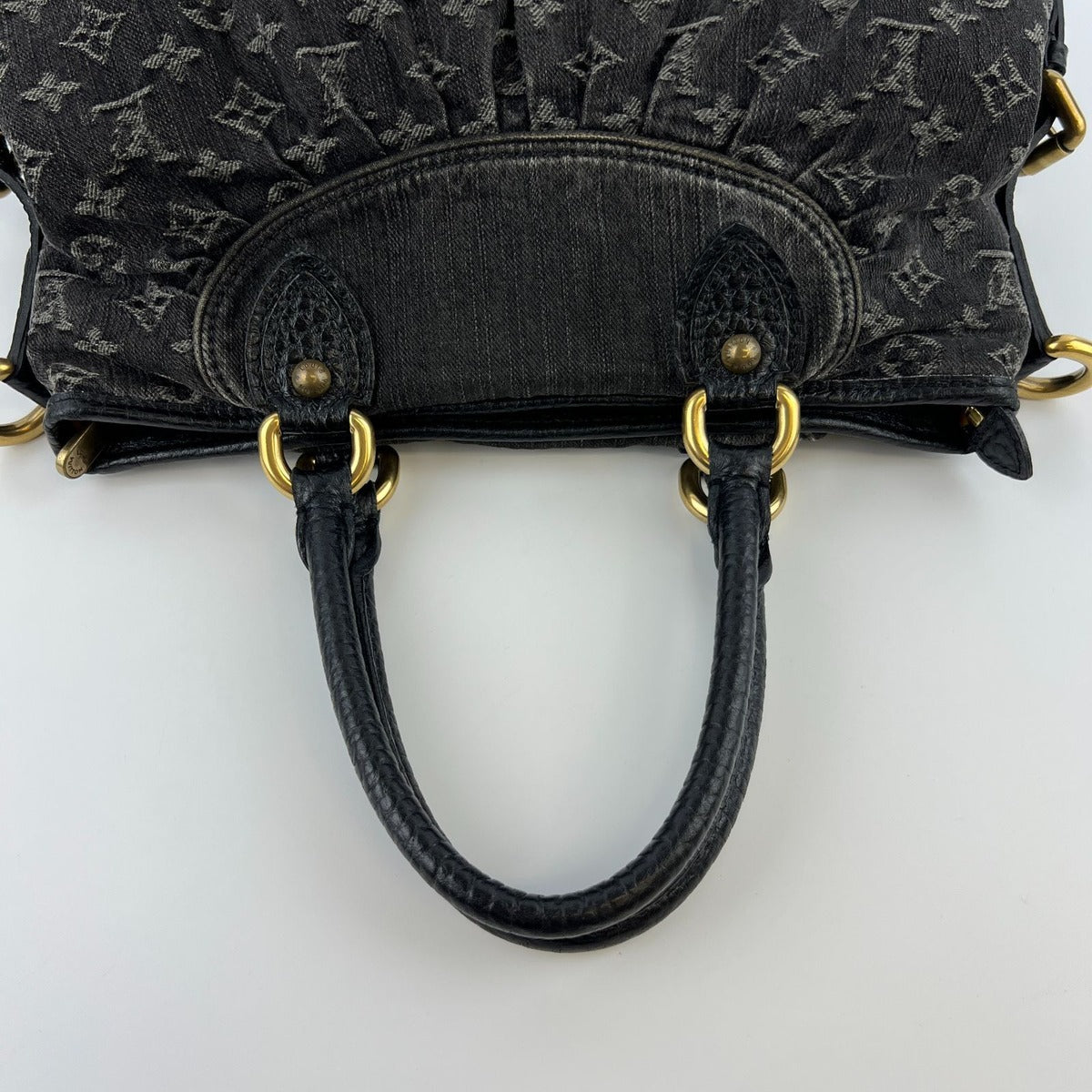 Louis Vuitton Monogram Neo Cabby MM Shoulder Bag Denim Black Vintage — view 12