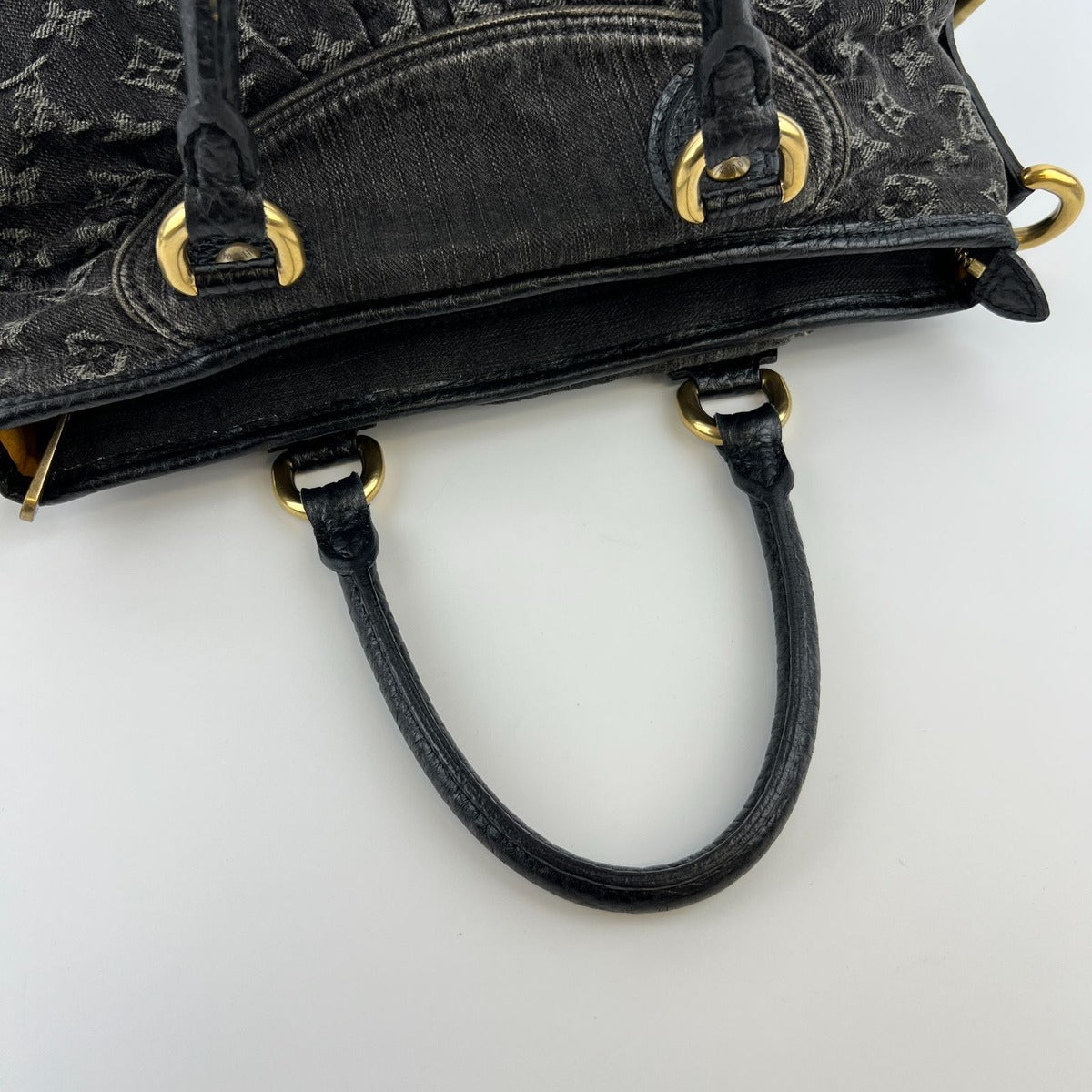 Louis Vuitton Monogram Neo Cabby MM Shoulder Bag Denim Black Vintage — view 13