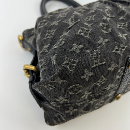 Louis Vuitton Monogram Neo Cabby MM Shoulder Bag Denim Black Vintage — view 8