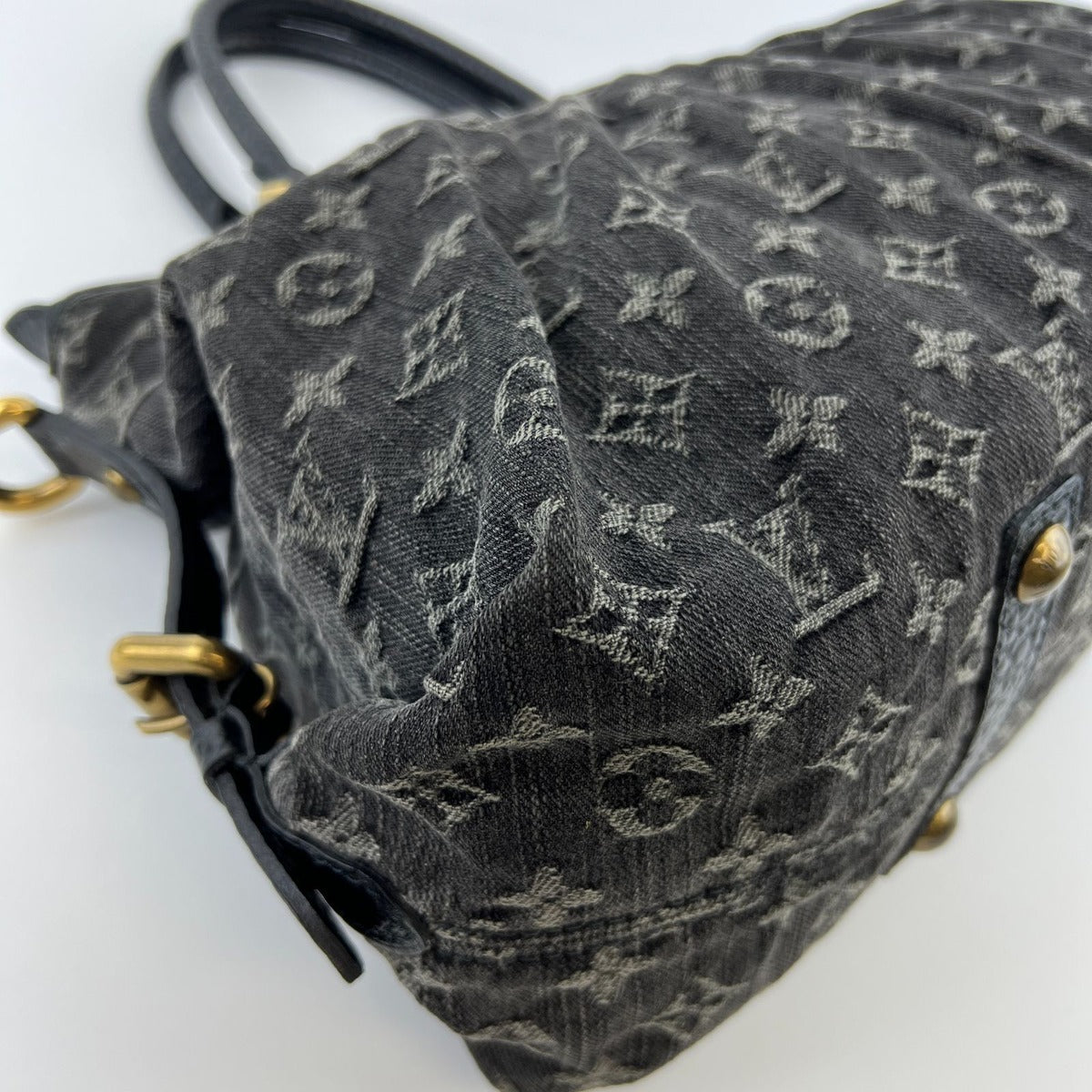 Louis Vuitton Monogram Neo Cabby MM Shoulder Bag Denim Black Vintage — view 10