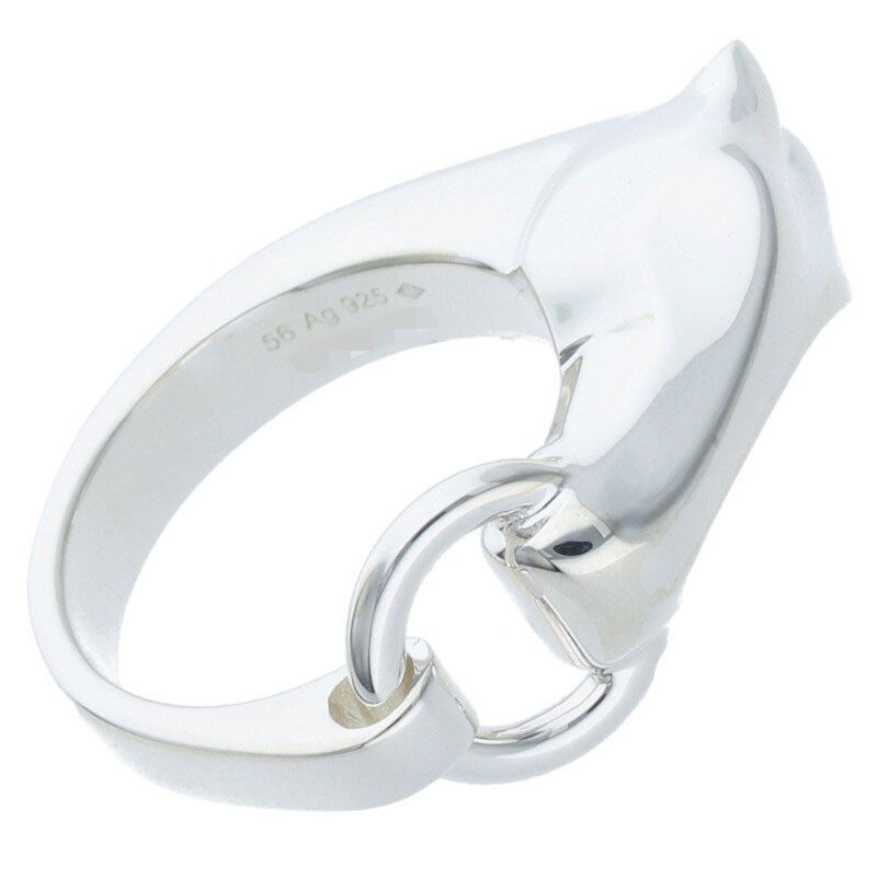 Hermes Galop Ring Galop Silver Ring Men's 56 Size 16