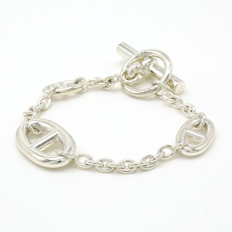 Hermes Chaine D'angle Farandole Bracelet Chain Ag925 Sv925 Silver #SH Short Size