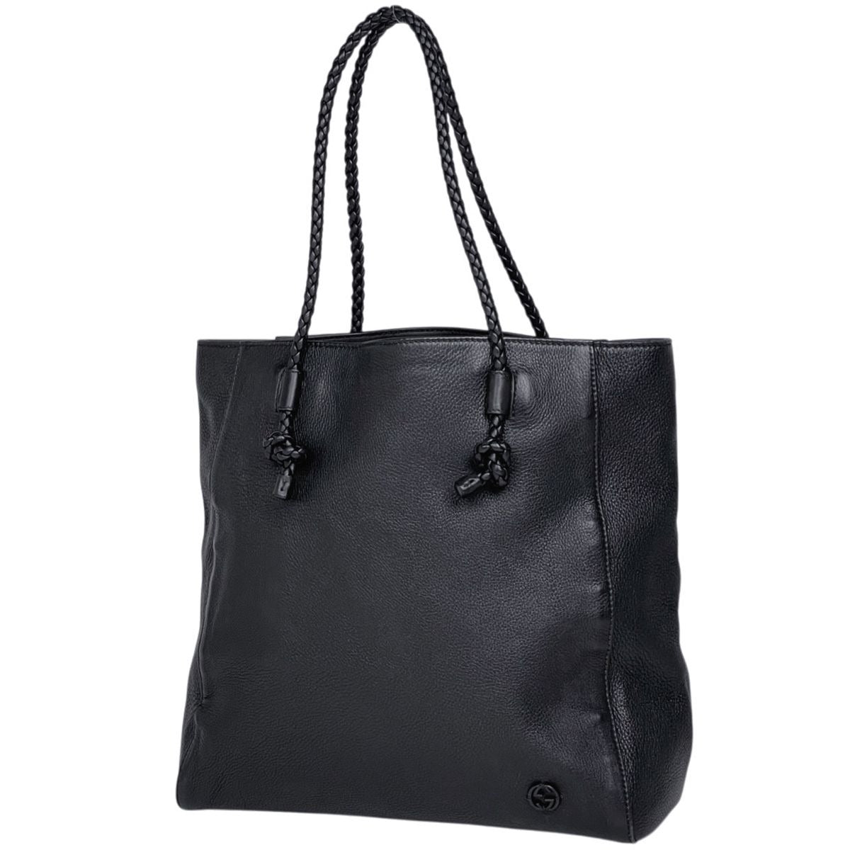 Gucci Interlocking Tote Shoulder Leather Black