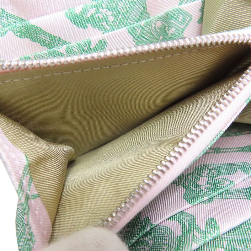 Hermes Azap Silk Inn Compact Silver Hardware Coin Case Epson Women