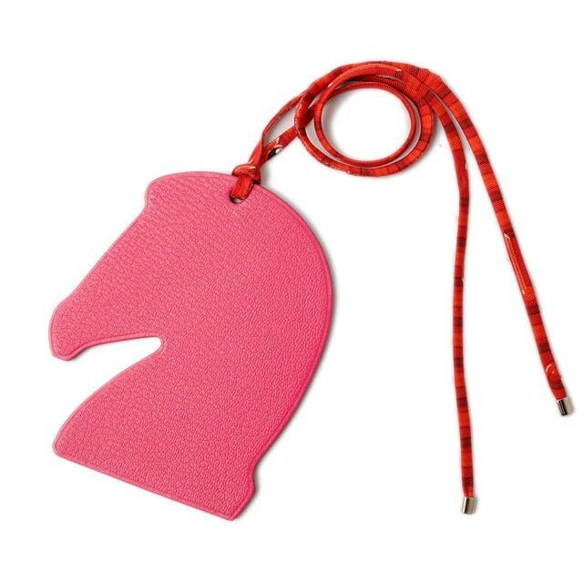 Hermes Bag Charm Samarkand Pink Orange Key Holder Horse