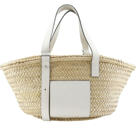 Loewe Basket Raffia Leather Beige Tote