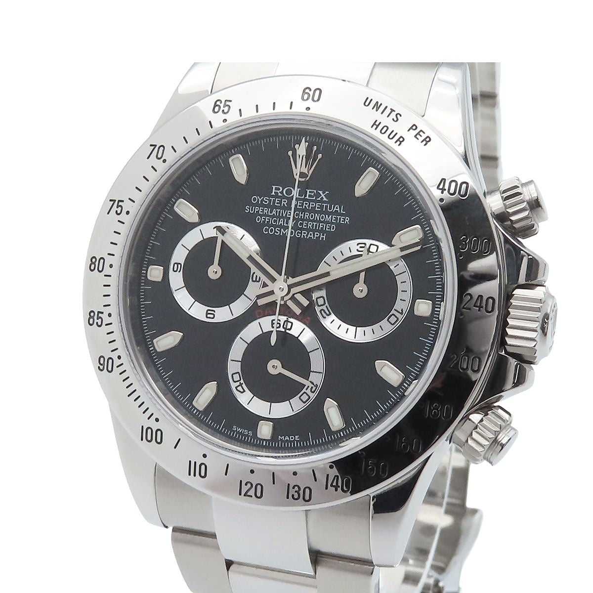 Rolex Daytona Black Stainless Steel Oyster Bracelet Watch Automatic