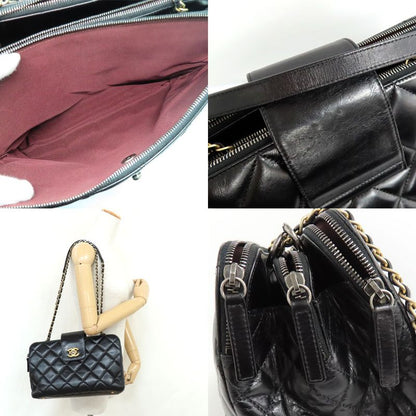 Chanel Matelasse Chain Shoulder Bag Bow-ring Black Antique Hardware No