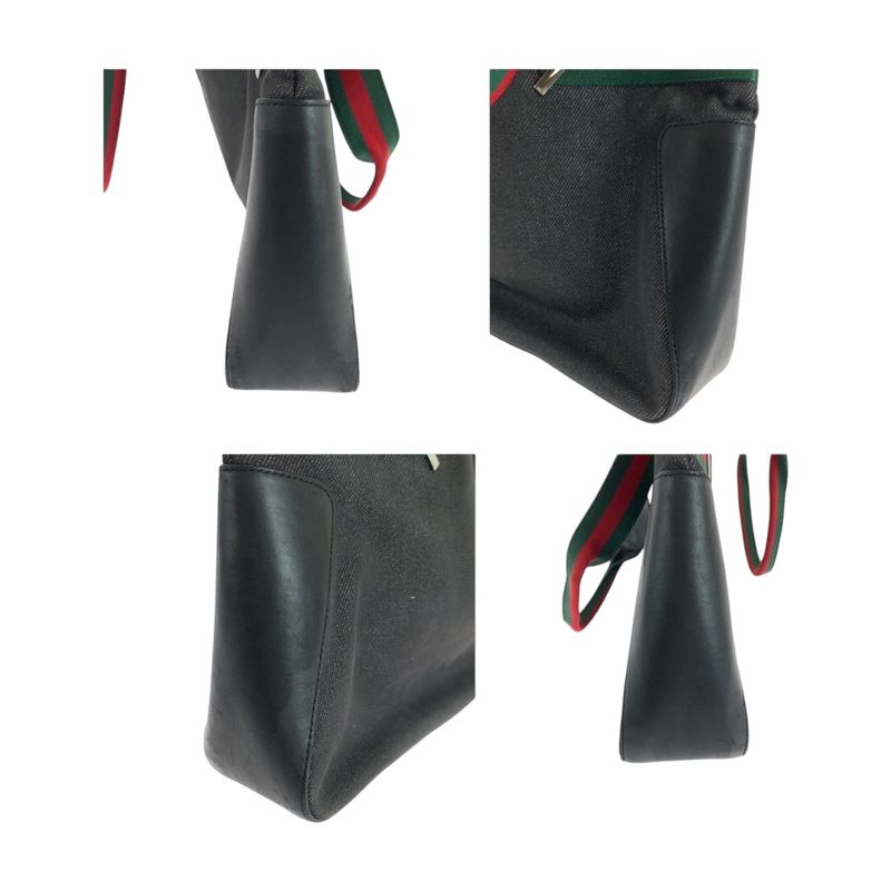 Gucci Sherry Line Black Silver Hardware Canvas 73983 Tote Handbag Ladies 504497