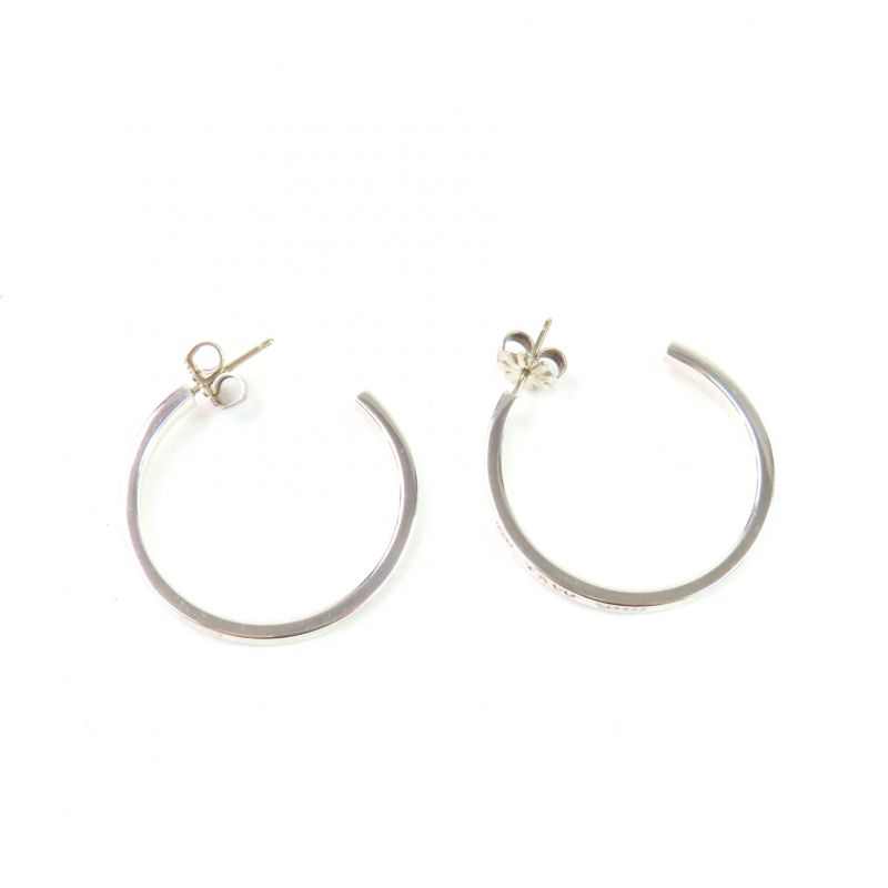 Tiffany & Co 1837 Narrow Hoop Earrings Wide Accessory Sv925 Silver