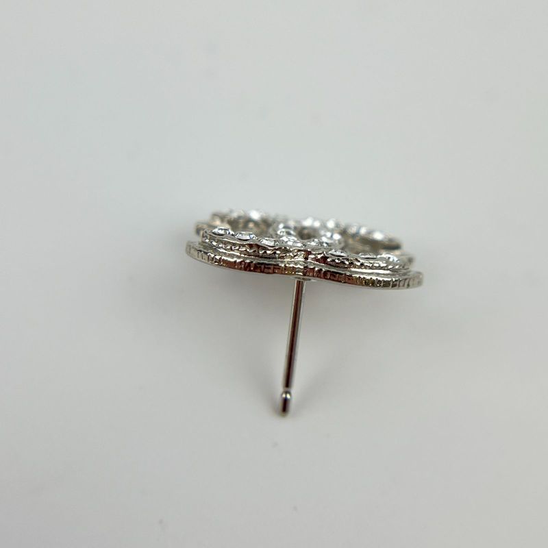 Chanel Coco Mark Accessories Earrings Silver A12V Vintage Ladies