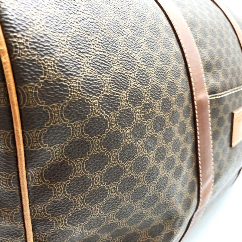 Celine Mc97/2 Boston Bag Travel Bag Travel Bag Macadam Brown PVC Vintage Ladies