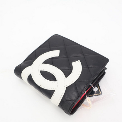 Chanel Cambon Line Bifold Wallet With Coin Purse Leather Ladies