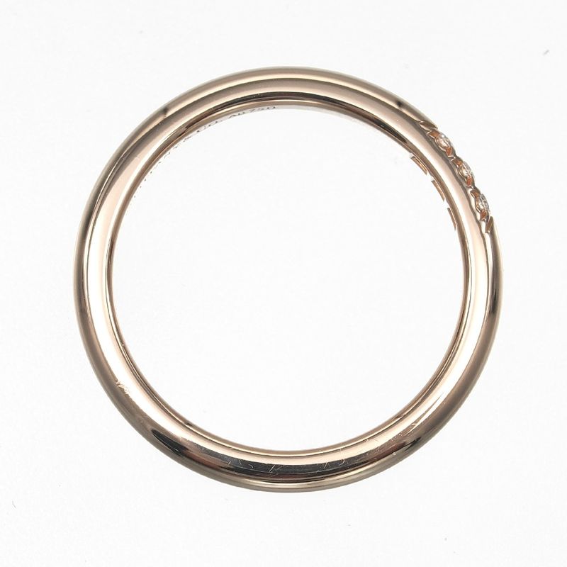 Tiffany & Co Forever Wedding Classic Band 18K Pink Gold And Diamonds Size 6.5