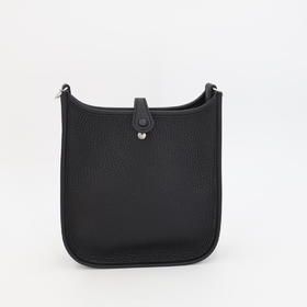 Hermes Evelyn TPM B Engraved Black Silver Hardware Taurillon Clemence Women's