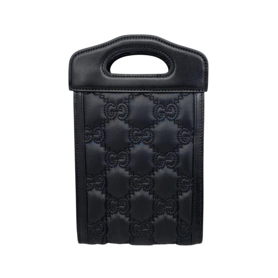 Gucci Handbag Shoulder Bag Mini Top Handle Bag 723776 Ggmatelasse Black Purple