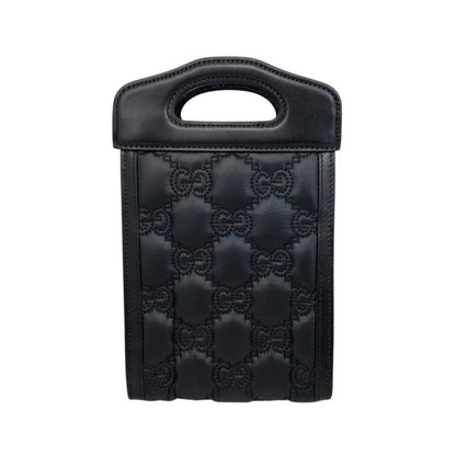 Gucci Handbag Shoulder Bag Mini Top Handle Bag 723776 Ggmatelasse Black Purple