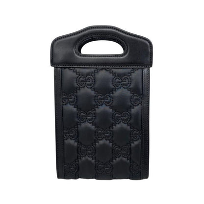 Gucci Handbag Shoulder Bag Mini Top Handle Bag 723776 Ggmatelasse Black Purple