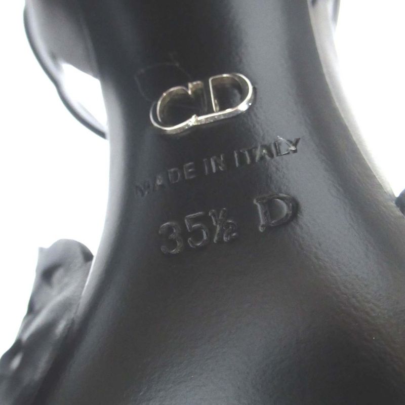 Unused Christian DIOR Tattoo Leather Ankle Strap High Heel Sandals 35.5d