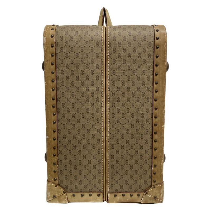 Gucci Trunk Case Old Guccigg Pattern Beige X Brown X Dark Brown Lock Number