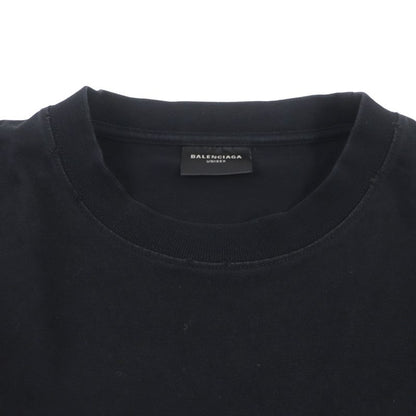 Balenciaga 22SS 651795 Damaged Logo Print Oversized Short Sleeve T-shirt Black