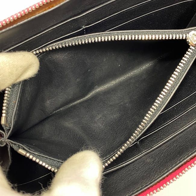 Loewe Round Zipper Long Wallet Pink Anagram Wallet Leather Preowned