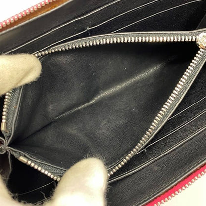 Loewe Round Zipper Long Wallet Pink Anagram Wallet Leather Preowned