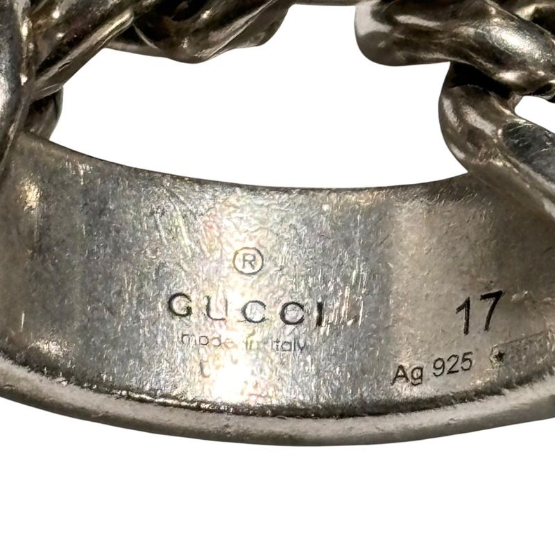 Gucci 925 Logo Plated Golmet Chain Ring 925 Logo Plated Golmet Chain Ring