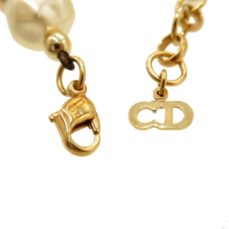 Christian Dior Vintage Faux Pearl Metal Gold Choker Necklace 0090 Christian Dior