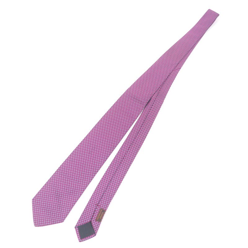 Hermes 659165t 100% Silk H Logo Allover Pattern Tie Regular Tie Purple With Box