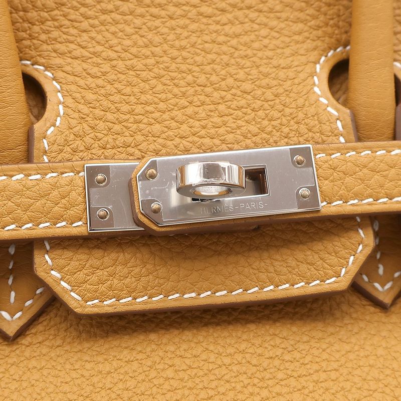 Hermes Handbag Birkin 25 Togo Natural Sable Silver Hardware Brown Engraved K