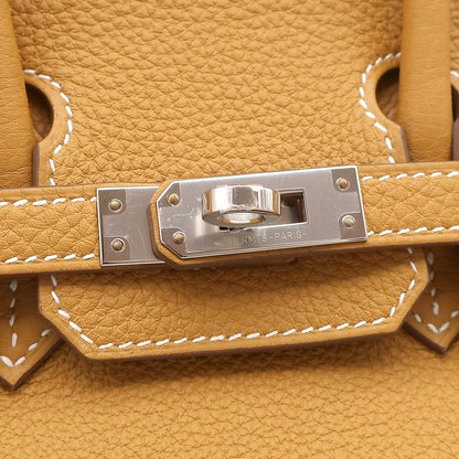 Hermes Handbag Birkin 25 Togo Natural Sable Silver Hardware Brown Engraved K
