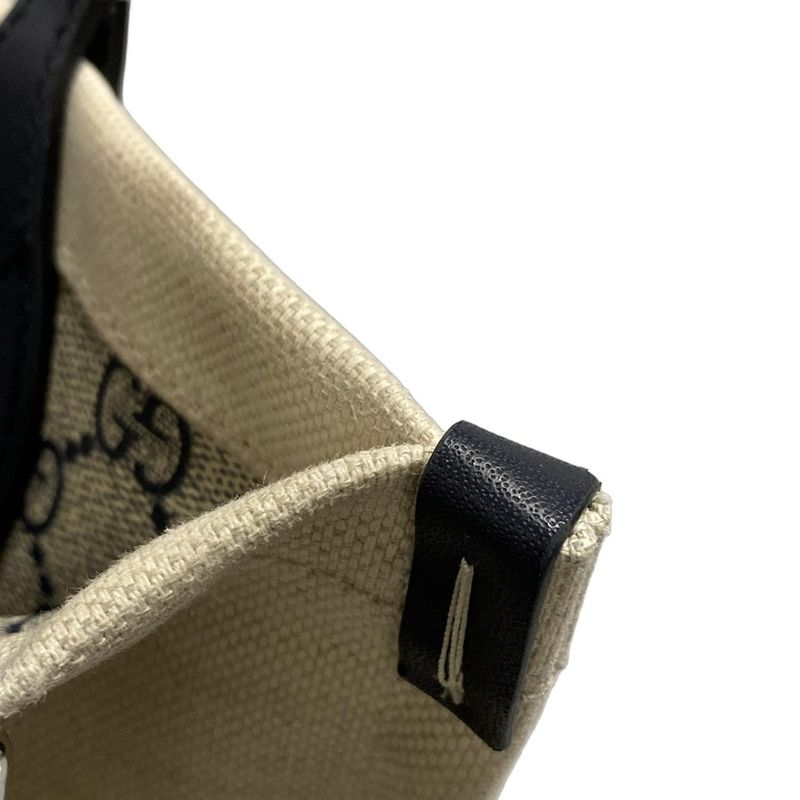 Gucci Tote Bag Gucci Print Small Tote Bag 772144 Ivory And Dark Navy Cotton