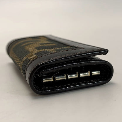 Fendi Zucca 2289-10162-099 Dark Brown Quadruple Key Case Men's Women's